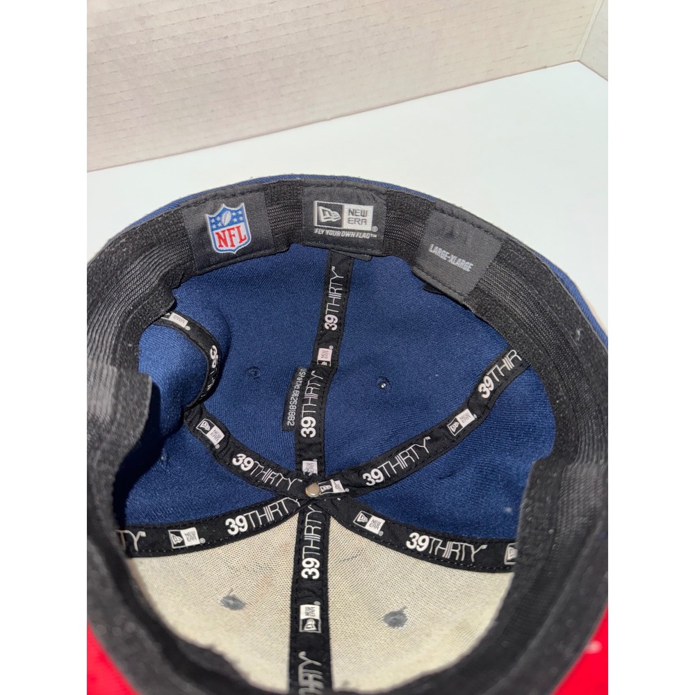 New Era New England Patriots 39THIRTY Stretch Fit Hat Navy Blue Silver Mens L/XL - Picture 9 of 11